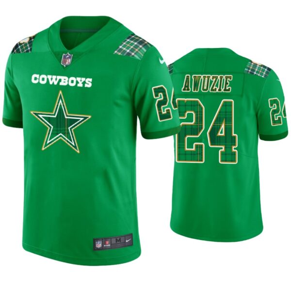 Chidobe Awuzie Dallas Cowboys #24 Jersey St. Patricks Day Kelly Green Lucky Men