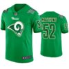 Clay Matthews Los Angeles Rams #52 Jersey St. Patricks Day Green Mens