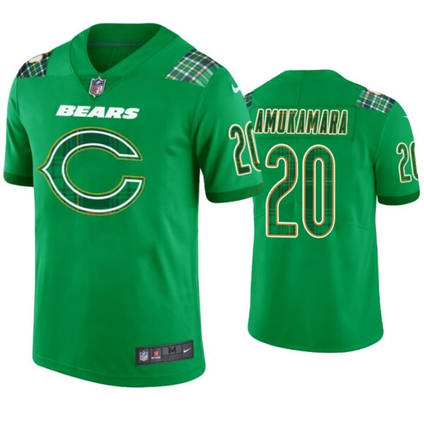 Prince Amukamara Chicago Bears #20 Jersey St. Patricks Day Kelly Green Lucky Men
