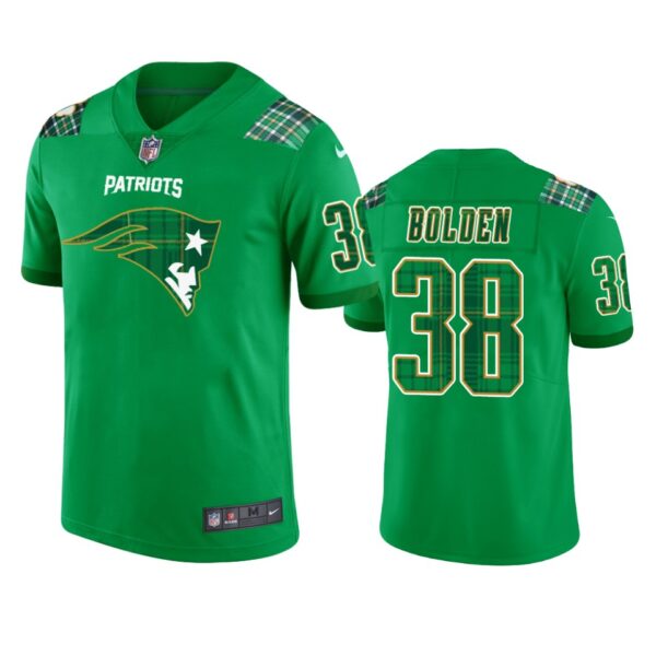 Patriots Brandon Bolden St. Patricks Day Kelly Green Jersey Mens