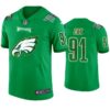 Philadelphia Eagles #91 Fletcher Cox Jersey St. Patricks Day Kelly Green Lucky Men