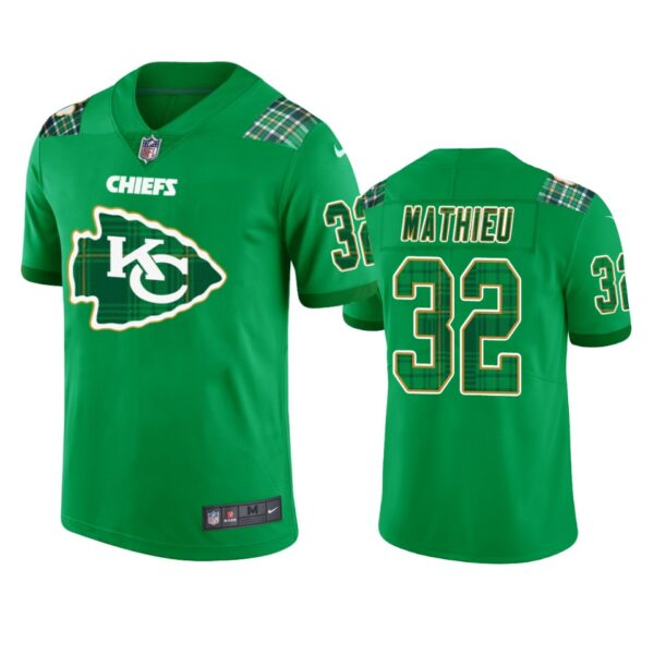 Chiefs Tyrann Mathieu St. Patricks Day Kelly Green Jersey Mens