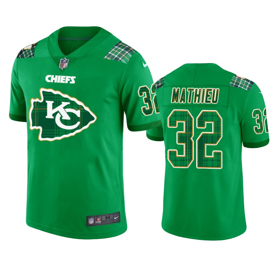 Chiefs Tyrann Mathieu St. Patricks Day Kelly Green Jersey Mens