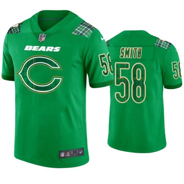 Roquan Smith Chicago Bears #58 Jersey St. Patricks Day Kelly Green Lucky Men