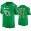 St. Patricks Day Tennessee Titans #59 Wesley Woodyard Jersey Kelly Green Men