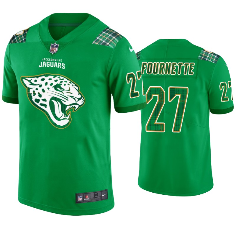 St. Patricks Day Jacksonville Jaguars #27 Leonard Fournette Jersey Kelly Green Men