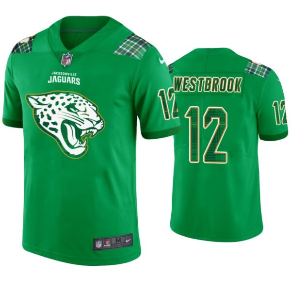 St. Patricks Day Jacksonville Jaguars #12 Dede Westbrook Jersey Kelly Green Men
