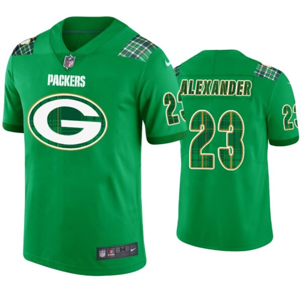 St. Patricks Day Green Bay Packers #23 Jaire Alexander Jersey Kelly Green Men