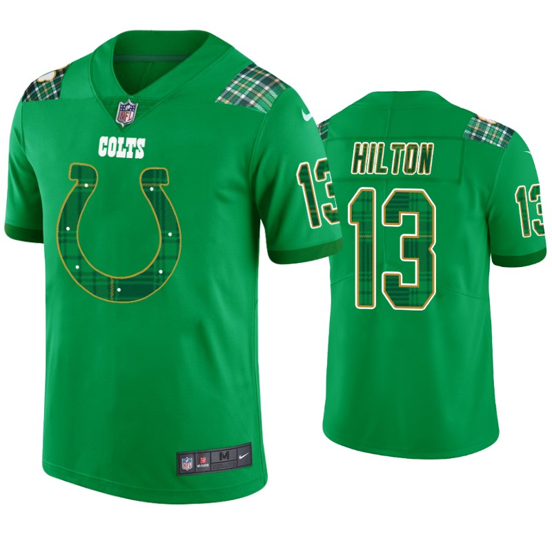 St. Patricks Day Indianapolis Colts #13 T.Y. Hilton Jersey Kelly Green Men