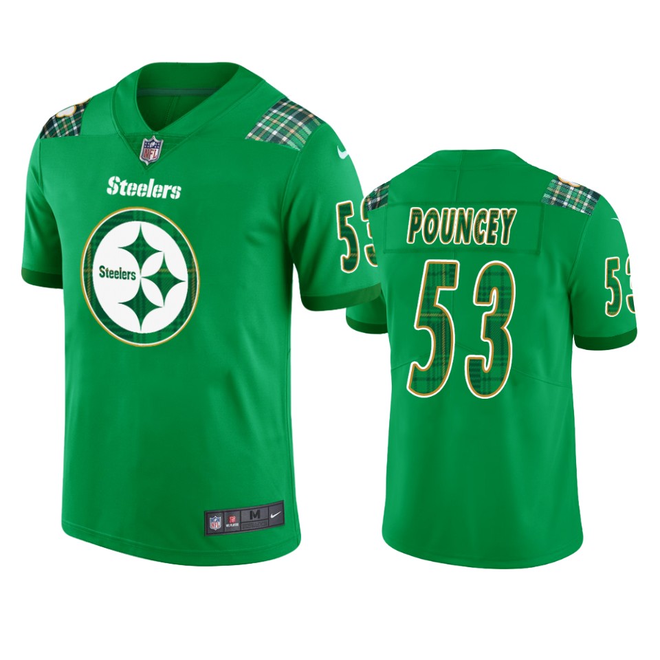 Steelers Maurkice Pouncey St. Patricks Day Kelly Green Jersey Mens