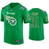 St. Patricks Day Tennessee Titans #31 Kevin Byard Jersey Kelly Green Men