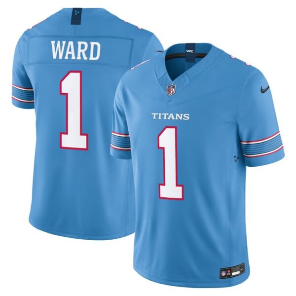 Cam Ward Tennessee Titans 2026 Vapor Limited Jersey - All Stitched - Light Blue