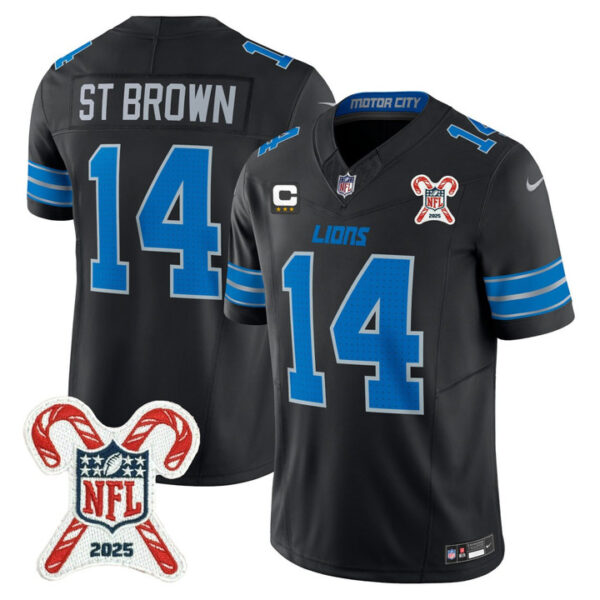 Amon-Ra St. Brown #14 Detroit Lions Black Jersey - All Stitched