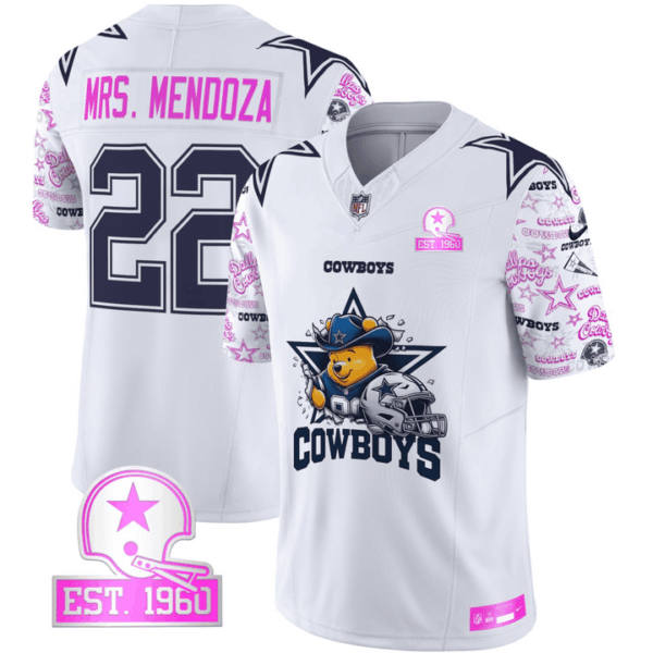 MRS. MENDOZA #22 Dallas Cowboys White Jersey - Stitched