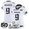WoSeattle Seahawks Walker III Super Bowl LX & 50th Patch" Vapor Limited Jersey - Gothic Edition - All Stitched - White