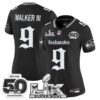 WoSeattle Seahawks Walker III Super Bowl LX & 50th Patch" Vapor Limited Jersey - Gothic Edition - All Stitched - Black