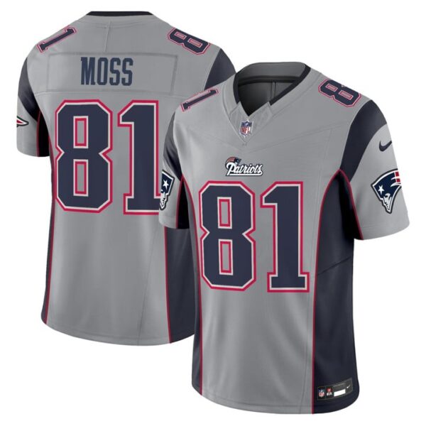 Randy Moss Patriots Gray Jersey - All Stitched