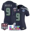 WoSeattle Seahawks Walker III "Super Bowl LX & United States 250th Anniversary Patch" Vapor Limited Jersey - All Stitched - College Navy