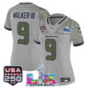WoSeattle Seahawks Walker III "Super Bowl LX & United States 250th Anniversary Patch" Vapor Limited Jersey - All Stitched - Wolf Gray