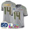 Seattle Seahawks Sam Darnold "Super Bowl LX & 50th Patch" Gold Trim Vapor Limited Jersey - All Stitched - Wolf Gray