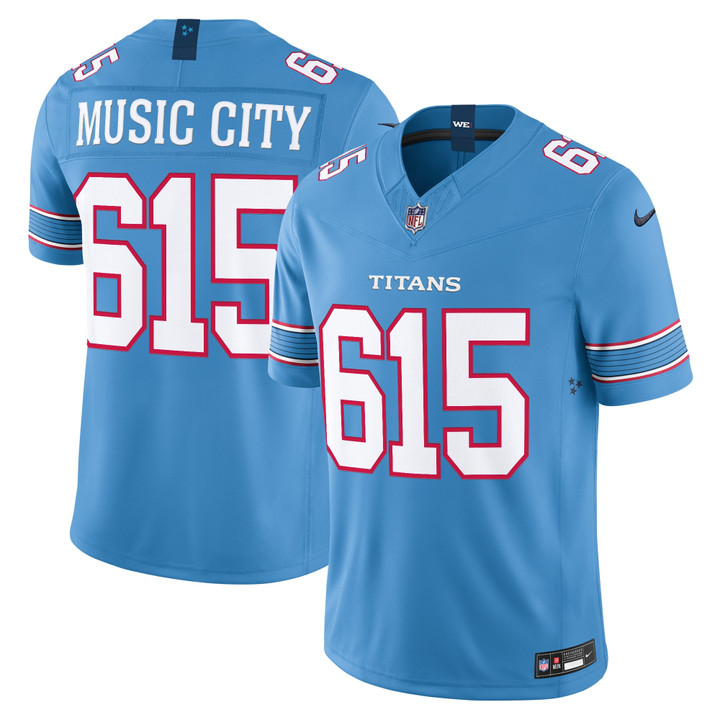 Music City 615 Tennessee Titans 2026 Vapor Limited Jersey - All Stitched - Light Blue