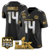 Sam Darnold Seattle Seahawks "Super Bowl LX & United States 250th Anniversary Patch" Gold Vapor Limited Jersey - All Stitched - Black Limited