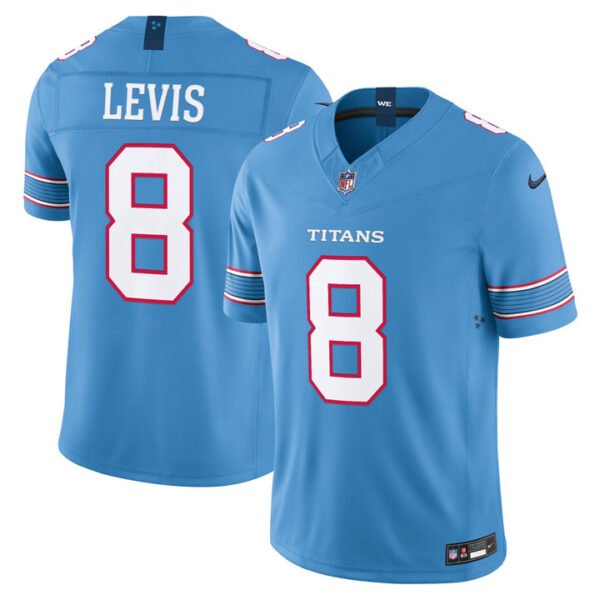 Will Levis Tennessee Titans 2026 Vapor Limited Jersey - All Stitched - Light Blue