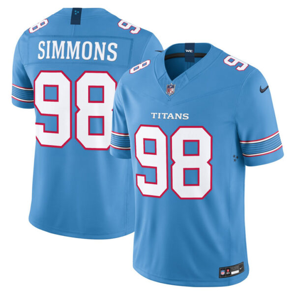 Jeffery Simmons Tennessee Titans 2026 Vapor Limited Jersey - All Stitched - Light Blue