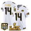 Sam Darnold Seattle Seahawks "Super Bowl LX & United States 250th Anniversary Patch" Gold Vapor Limited Jersey - All Stitched - White Gold