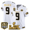 Walker III Seattle Seahawks "Super Bowl LX & United States 250th Anniversary Patch" Gold Vapor Limited Jersey - All Stitched - White Gold
