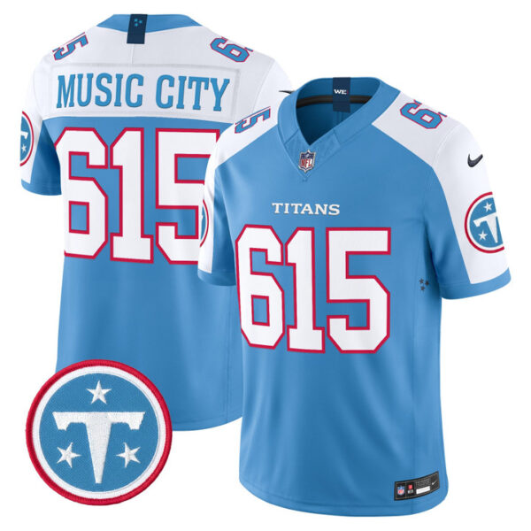 Music City 615 Tennessee Titans 2026 Vapor Limited Jersey - All Stitched - Blue Alternate