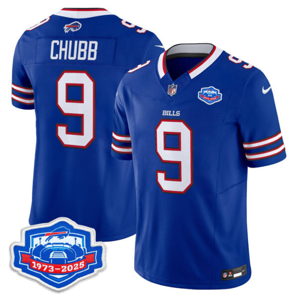 Men's Bradley Chubb Buffalo Bills 1973 - 2025 Farewell Season Patch Vapor Limited Jersey - All Stitched - Royal