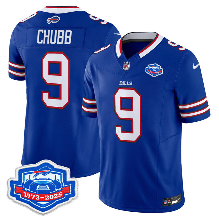 Men's Bradley Chubb Buffalo Bills 1973 - 2025 Farewell Season Patch Vapor Limited Jersey - All Stitched - Royal