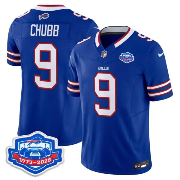 Bradley Chubb Buffalo Bills 1973 - 2025 Farewell Season Patch Vapor Limited Jersey - All Stitched - Royal