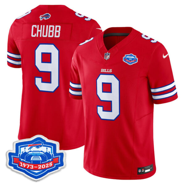 Bradley Chubb Buffalo Bills 1973 - 2025 Farewell Season Patch Vapor Limited Jersey - All Stitched - Red