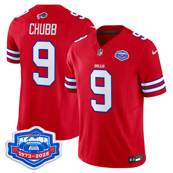 Bradley Chubb Buffalo Bills 1973 - 2025 Farewell Season Patch Vapor Limited Jersey - All Stitched - Red