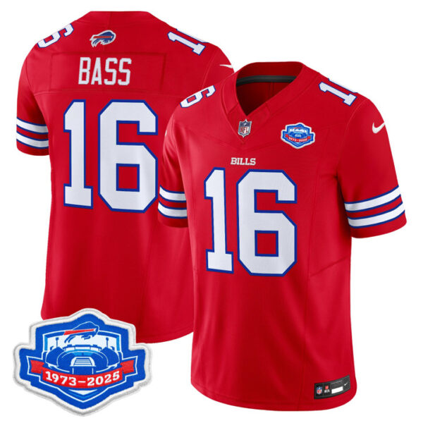 Tyler Bass Buffalo Bills 1973 - 2025 Farewell Season Patch Vapor Limited Jersey - All Stitched - Red