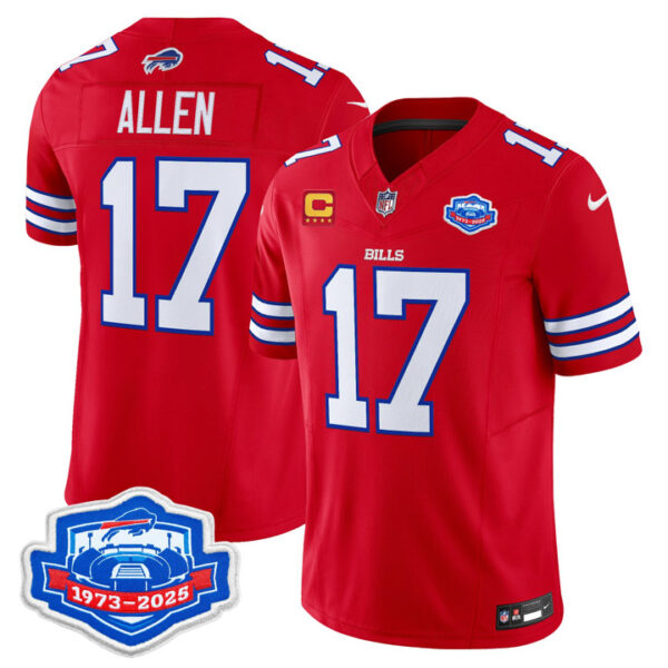 Josh Allen Buffalo Bills 1973 - 2025 Farewell Season Patch Vapor Limited Jersey - All Stitched - Red