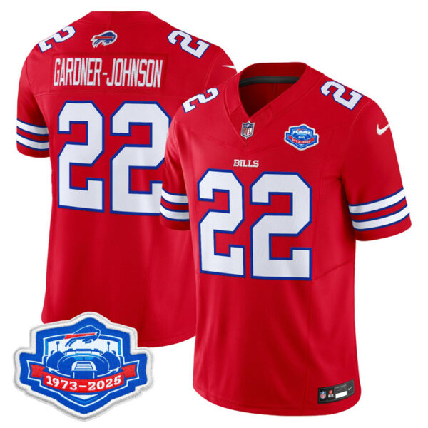 C.J. Gardner-Johnson Buffalo Bills 1973 - 2025 Farewell Season Patch Vapor Limited Jersey - All Stitched - Red