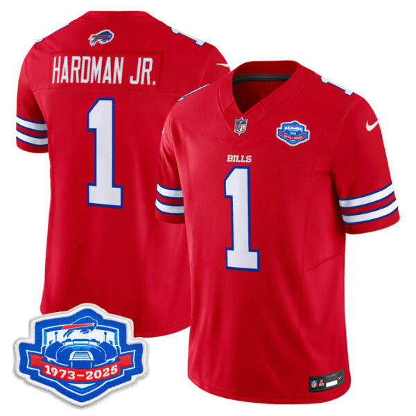 Mecole Hardman Jr. Buffalo Bills 1973 - 2025 Farewell Season Patch Vapor Limited Jersey - All Stitched - Red