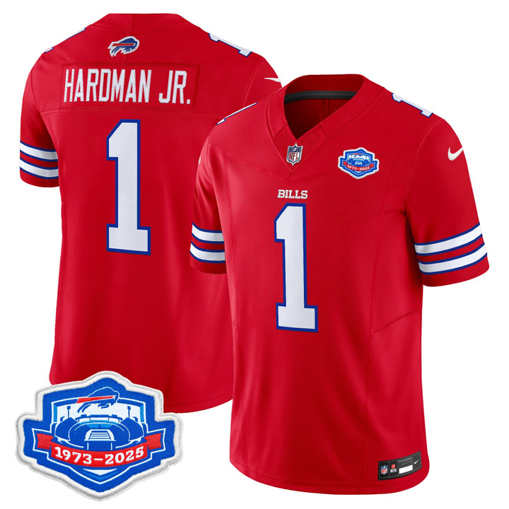 Mecole Hardman Jr. Buffalo Bills 1973 - 2025 Farewell Season Patch Vapor Limited Jersey - All Stitched - Red