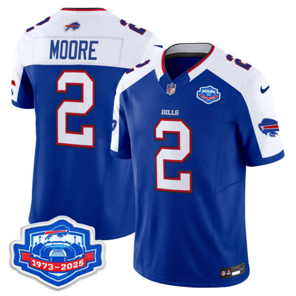 DJ Moore Buffalo Bills 1973 - 2025 Farewell Season Patch Vapor Limited Jersey - All Stitched - Royal Alternate