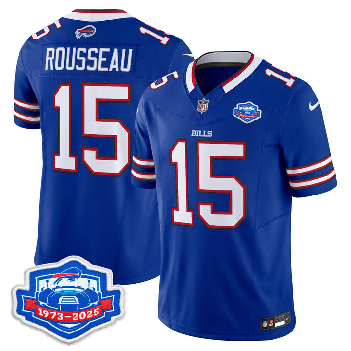 Greg Rousseau Buffalo Bills 1973 - 2025 Farewell Season Patch Vapor Limited Jersey - All Stitched - Royal