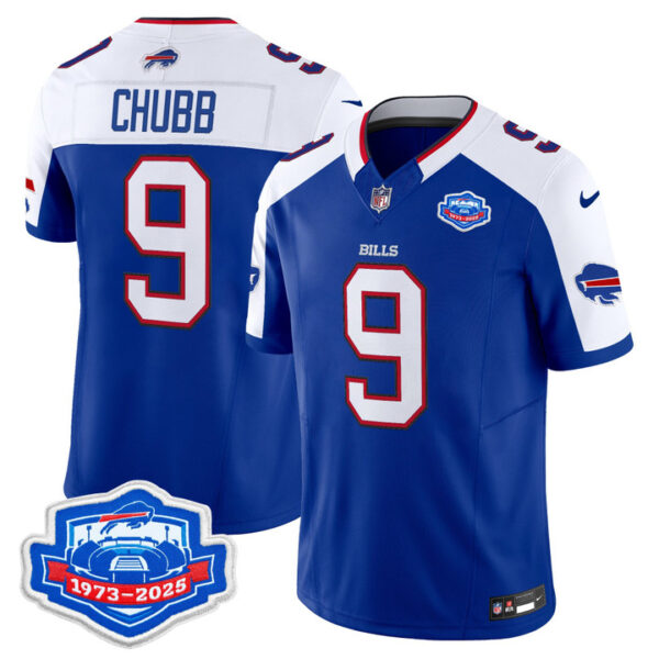 Bradley Chubb Buffalo Bills 1973 - 2025 Farewell Season Patch Vapor Limited Jersey - All Stitched - Royal Alternate