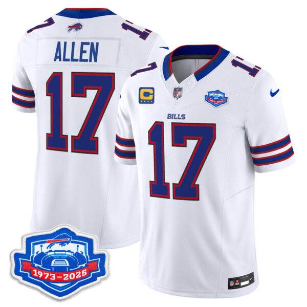 Josh Allen Buffalo Bills 1973 - 2025 Farewell Season Patch Vapor Limited Jersey - All Stitched - White