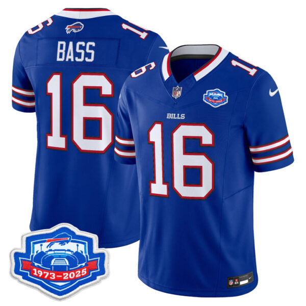 Tyler Bass Buffalo Bills 1973 - 2025 Farewell Season Patch Vapor Limited Jersey - All Stitched - Royal
