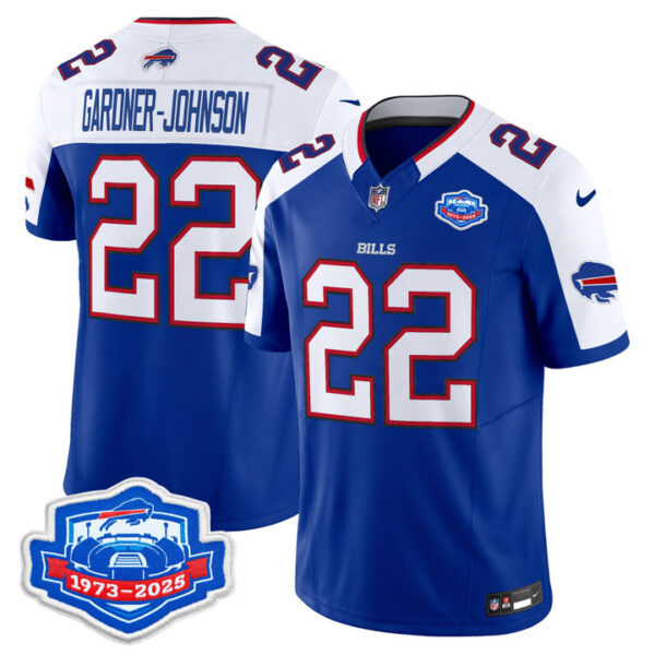 C.J. Gardner-Johnson Buffalo Bills 1973 - 2025 Farewell Season Patch Vapor Limited Jersey - All Stitched - Royal Alternate