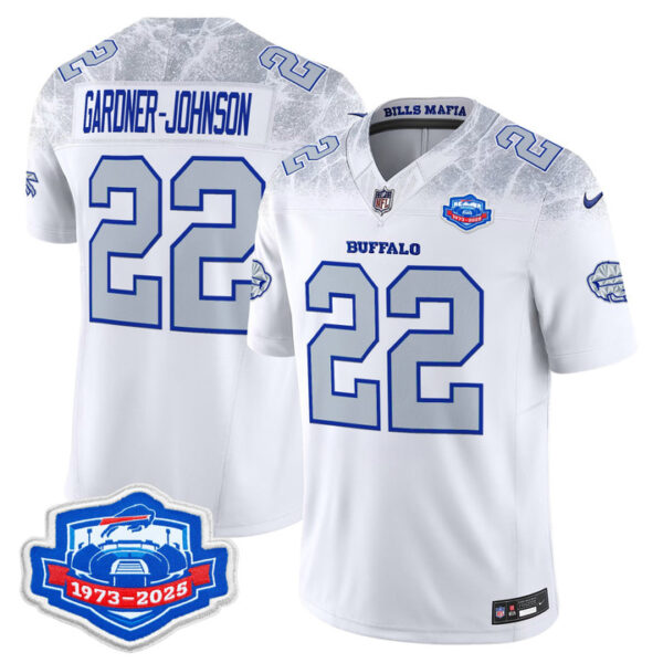 C.J. Gardner-Johnson Buffalo Bills 1973 - 2025 Farewell Season Patch Vapor Limited Jersey - All Stitched - Rivalries