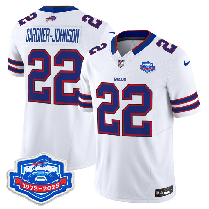 C.J. Gardner-Johnson Buffalo Bills 1973 - 2025 Farewell Season Patch Vapor Limited Jersey - All Stitched - White