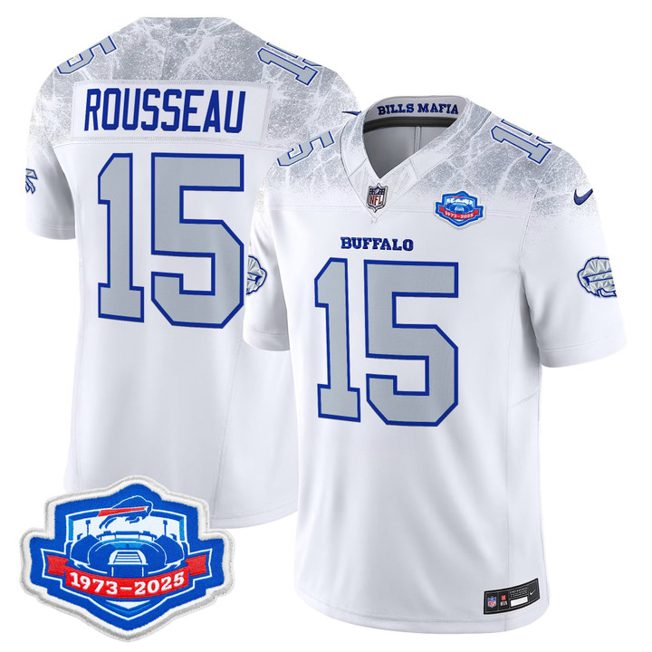 Greg Rousseau Buffalo Bills 1973 - 2025 Farewell Season Patch Vapor Limited Jersey - All Stitched - Rivalries